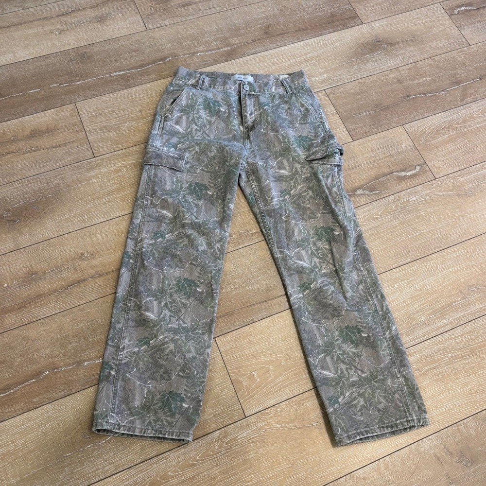 PacSun Baggy Cargo Pants Mens 30x32 Leaf Camo Green Brown Streetwear
